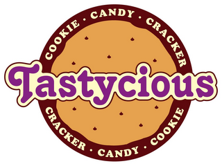 TASTYCIOUS COOKIE · CANDY · CRACKER CRACKER · CANDY · COOKIE logo