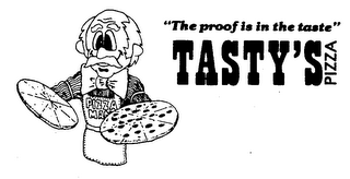TASTY'S PIZZA THE PROOF IS IN THE TASTE logo
