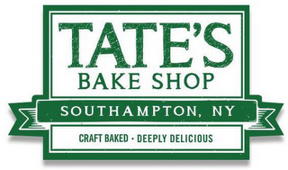 TATE'S BAKE SHOP SOUTHAMPTON, NY CRAFT BAKED · DEEPLY DELICIOUS logo