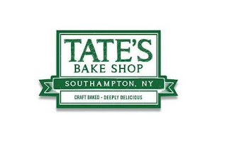 TATE'S BAKE SHOP SOUTHAMPTON, NY CRAFT BAKED DEEPLY DELICIOUS logo