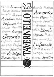 TAVERNELLO N°1 IN ITALIA ARMONICO ELEGANTE PROFUMATO B logo