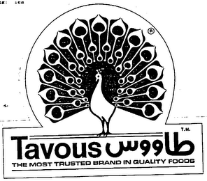 TAVOUS 99LB THE MOST TRUSTED BRAND IN QUALITY FOODS logo