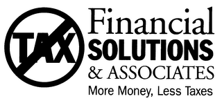 TAX FINANCIAL SOLUTIONS & ASSOCIATES MORE MONEY, LESS TAXES logo
