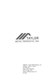 TAYLOR METAL PRODUCTS, INC. logo