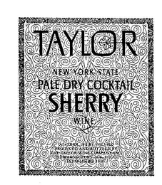TAYLOR NEW YORK STATE PALE DRY COCKTAIL SHERRY WINE logo