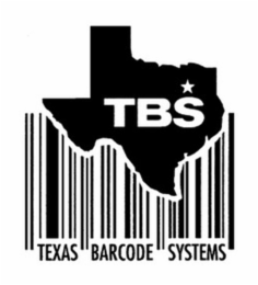 TBS TEXAS BARCODE SYSTEMS logo