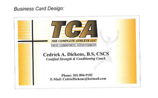 TCA THE COMPLETE ATHLETE LLC TRUST · COMMITMENT · ACCOUNTABILITY logo