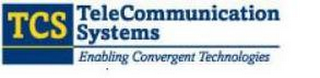 TCS TELECOMMUNICATION SYSTEMS ENABLING CONVERGENT TECHNOLOGIES logo