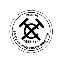 TCT TOURISTS SINCE 1919 PIONEER AUTOMOBILE CAMPERS ORGANIZATION logo