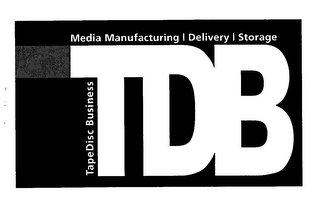 TDB MEDIA MANUFACTURING DELIVERY STORAGE TAPEDISC BUSINESS logo