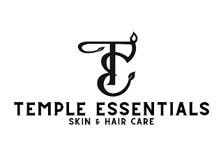 TE TEMPLE ESSENTIALS SKIN & HAIR CARE logo