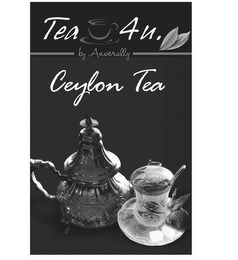 TEA 4 U. BY ANVERALLY CEYLON TEA logo