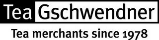 TEA GSCHWENDNER TEA MERCHANTS SINCE 1978 logo