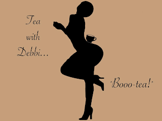 TEA WITH DEBBI... "BOOO-TEA!" logo