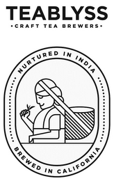 TEABLYSS · CRAFT TEA BREWERS · NURTUREDIN INDIA BREWED IN CALIFORNIA logo