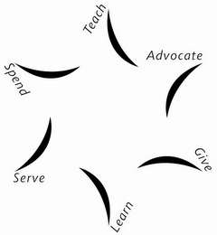 TEACH ADVOCATE GIVE LEARN SERVE SPEND logo