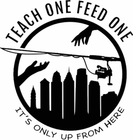 TEACH ONE FEED ONE IT'S ONLY UP FROM HERE logo