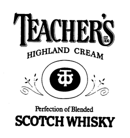 TEACHER'S HIGHLAND CREAM PERFECTION OF BLENDED SCOTCH WHISKY EST 1830 logo
