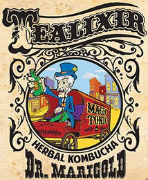 TEALIXIR DR. MARIGOLD HERBAL KOMBUCHA MAGIC TONIC logo