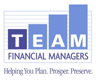 TEAM FINANCIAL MANAGERS HELPING YOU PLAN. PROSPER. PRESERVE. logo