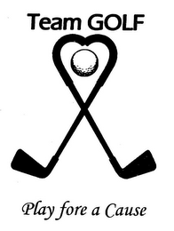 TEAM GOLF PLAY FORE A CAUSE logo