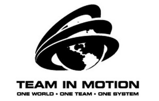 TEAM IN MOTION ONE WORLD ONE TEAM ONE SYSTEM logo