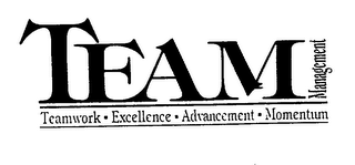 TEAM MANAGEMENT TEAMWORK EXCELLENCE ADVANCEMENT MOMENTUM logo