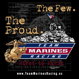 TEAM MARINES RACING THE FEW. THE PROUD. FIRST TO FIGHT WWW.TEAMMARINESRACING.US logo