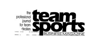 TEAM SPORTS BUSINESS MAGAZINE THE PROFESSIONAL JOURNAL FOR TEAM DEALERS logo
