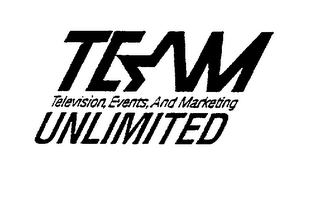 TEAM UNLIMITED TELEVISION, EVENTS, AND MARKETING logo