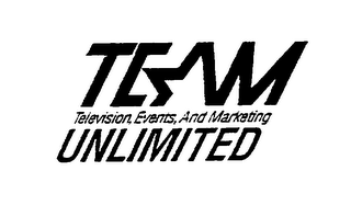 TEAM UNLIMITED TELEVISION, EVENTS, AND MARKETING logo