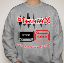 #TEAMAYM, "AMBITION IS MY WAY OF LIVING" logo