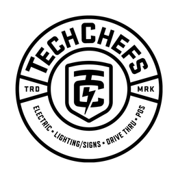 TECHCHEFS TC TRD MRK ELECTRIC LIGHTING/SIGNS DRIVE THRU POS logo