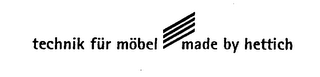 TECHNIK FUR MOBEL MADE BY HETTICH logo