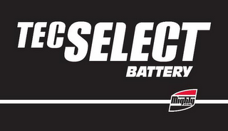 TECSELECT BATTERY MIGHTY AUTO PARTS logo