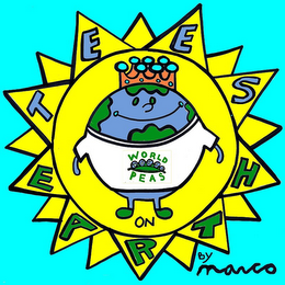 TEES ON EARTH BY MARCO WORLD PEAS logo