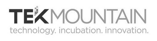 TEKMOUNTAIN TECHNOLOGY. INCUBATION. INNOVATION. logo