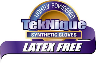TEKNIQUE LIGHTLY POWDERED SYNTHETIC GLOVES LATEX FREE logo
