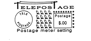 TELEPOSTAGE POSTAGE METER SETTING TELE POSTAGE POSTAGE $.00 logo