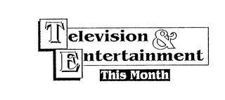 TELEVISION & ENTERTAINMENT THIS MONTH logo