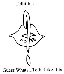 TELLIT,INC. GUESS WHAT?...TELLIT LIKE IT IS logo