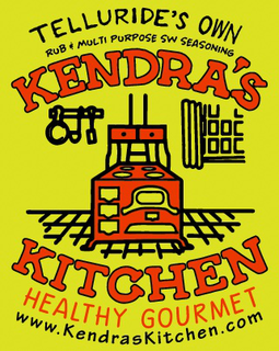 TELLURIDE'S OWN RUB & MULTI PURPOSE SW SEASONING KENDRA'S KITCHEN HEALTHY GOURMET WWW.KENDRASKITCHEN.COM logo