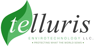 TELLURIS ENVIROTECHNOLOGY LLC. PROTECTING WHAT THE WORLD SOWS logo