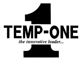 TEMP-ONE 1 THE INNOVATIVE LEADER... logo