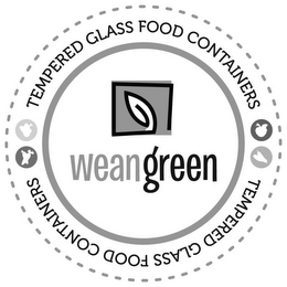 TEMPERED GLASS FOOD CONTAINERS WEAN GREEN TEMPERED GLASS GOOD CONTAINERS logo