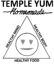 TEMPLE YUM HOMEMADE HEALTHY MIND HEALTHY BODY HEALTHY FOOD logo