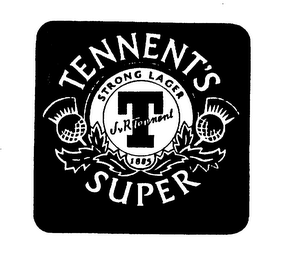 TENNENT'S SUPER STRONG LAGER J R TENNENT T 1885 logo