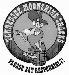 TENNESSEE MOONSHINE SNACKS PLEASE EAT RESPONSIBLY logo
