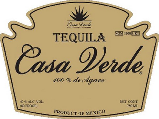 TEQUILA CASA VERDE 100 DE AGAVE logo
