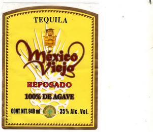 TEQUILA MEXICO VIEJO REPOSADO 100% DE AGAVE CONT. NET. 940 ML 35% ALC. VOL. logo
